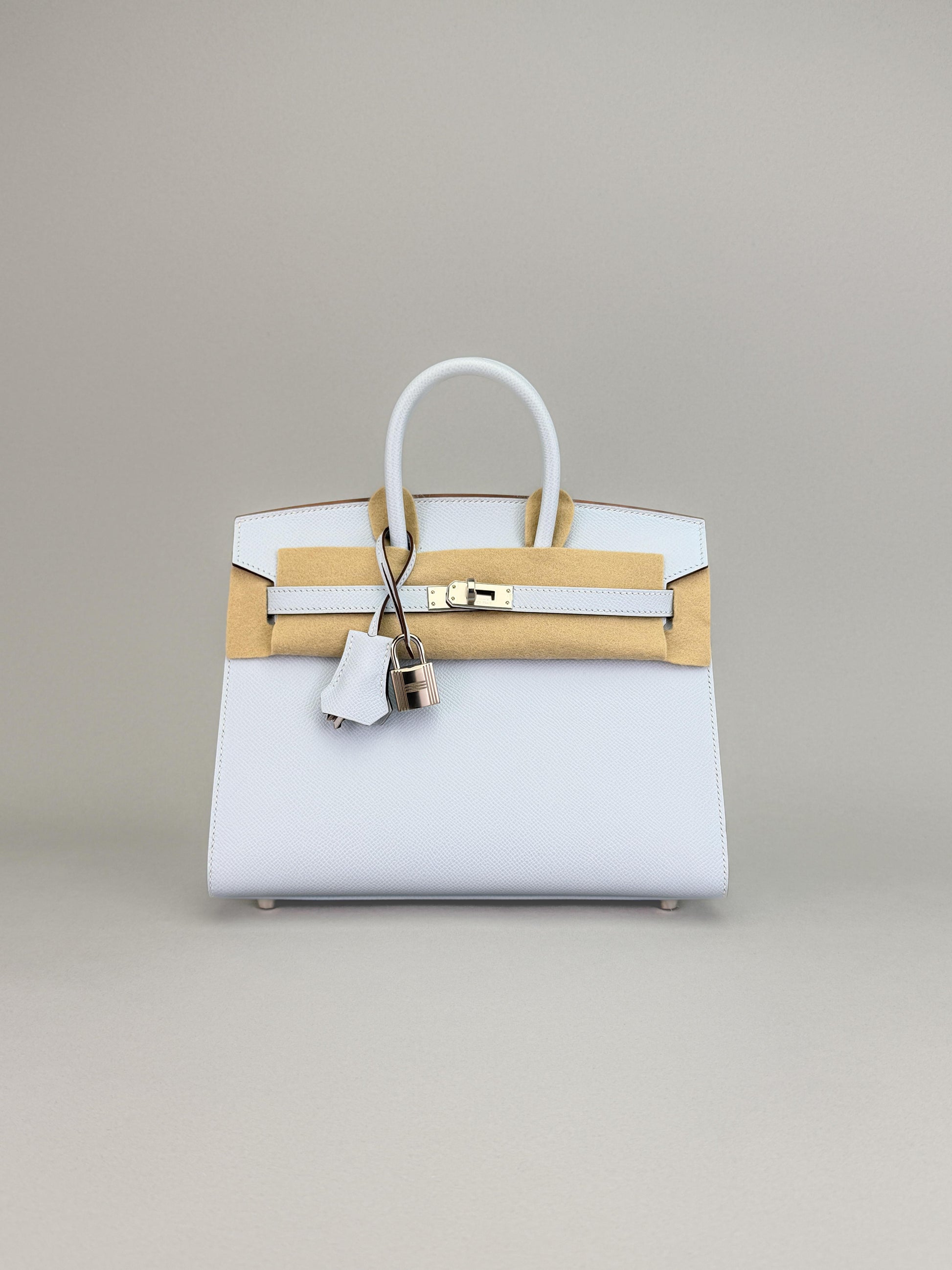 Hermes Birkin 25 Sellier Epsom Blue Brume Palladium Hardware U Stamp 2022
