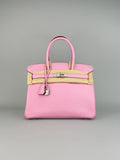 Hermes Birkin 30 Retourne Clemence Mauve Sylvestre Palladium Hardware Preowned Z