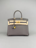 Hermes Birkin 30 Retourne Togo Gris Meyer Gold Hardware B Stamp 2023