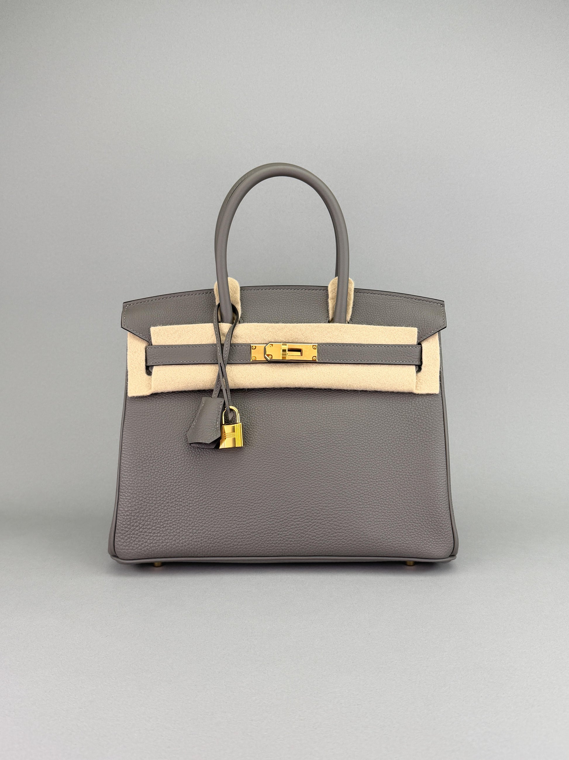 Hermes Birkin 30 Retourne Togo Gris Meyer Gold Hardware B Stamp 2023