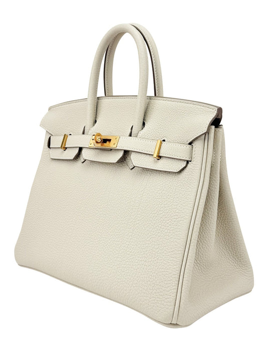 Hermes Birkin 25 Retourne Togo Craie Gold Hardware G Stamp 2026