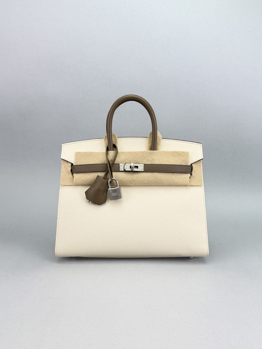 Hermes Birkin 25 Sellier Epsom HSS Craie/ Etoupe Brushed Palladium Z Stamp 2021