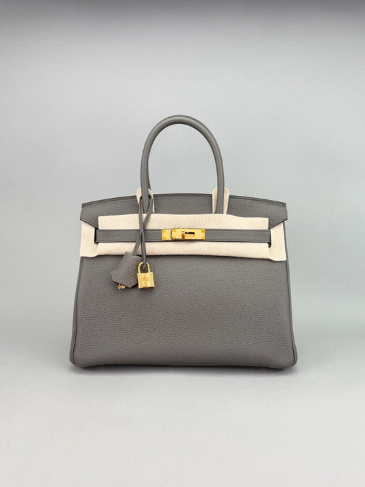Hermes Birkin 30 Retourne Togo Gris Etain Rose Gold Hardware Z Stamp 2021