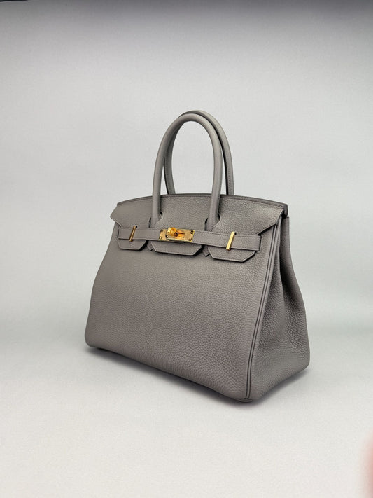 Hermes Birkin 30 Retourne Togo Gris Etain Rose Gold Hardware Z Stamp 2021