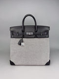 Hermes Hac 40 Toile Black Palladium Hardware Preowned U Stamp 2022