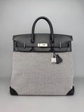 Hermes Hac 40 Toile Black Palladium Hardware Preowned U Stamp 2022