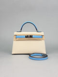 Hermes Mini Kelly 20 Epsom HSS Craie & Blue Celeste Palladium Hardware K 2025