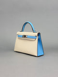 Hermes Mini Kelly 20 Epsom HSS Craie & Blue Celeste Palladium Hardware K 2025