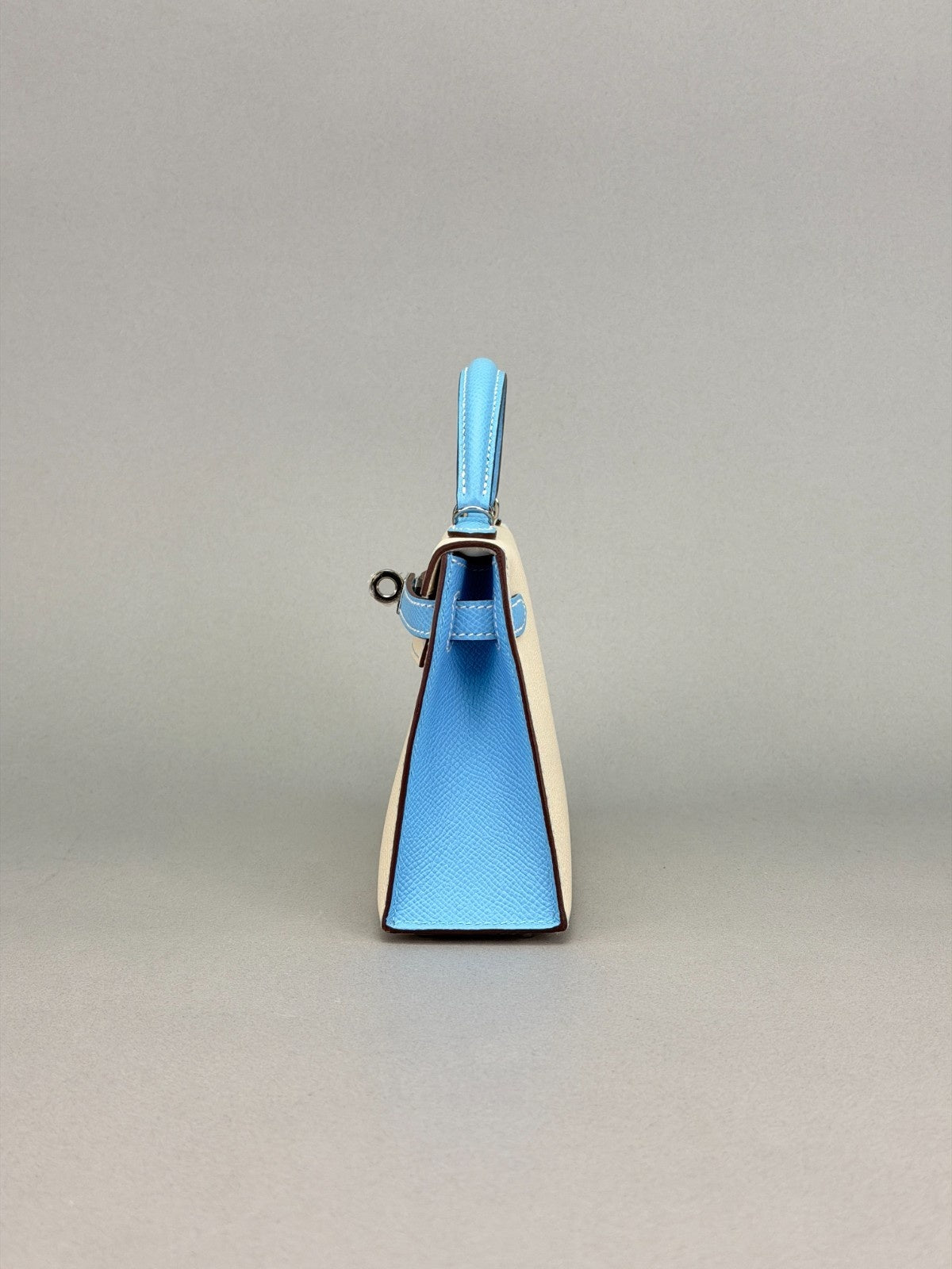 Hermes Mini Kelly 20 Epsom HSS Craie & Blue Celeste Palladium Hardware K 2025