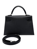 Hermes Mini Kelly II 20 Sellier Epsom Black Palladium Hardware G Stamp 2026