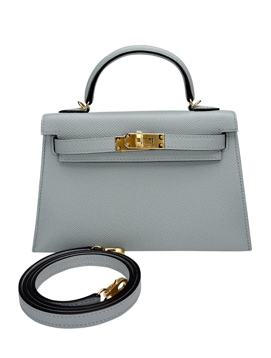 Hermes Mini Kelly II 20 Sellier Epsom Blue Glacier Gold Hardware K Stamp 2025