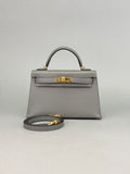 Hermes Mini Kelly II 20 Sellier Madame Gris Meyer Gold Hardware W Stamp 2025