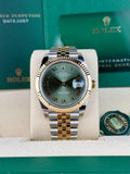 Rolex Datejust 41 Olive Green Roman Fluted Jubilee 2026 Unworn 126333