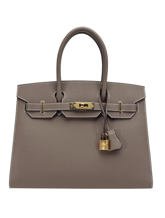 Hermes Birkin 30 Sellier Epsom Etoupe Gold Hardware W Stamp 2025