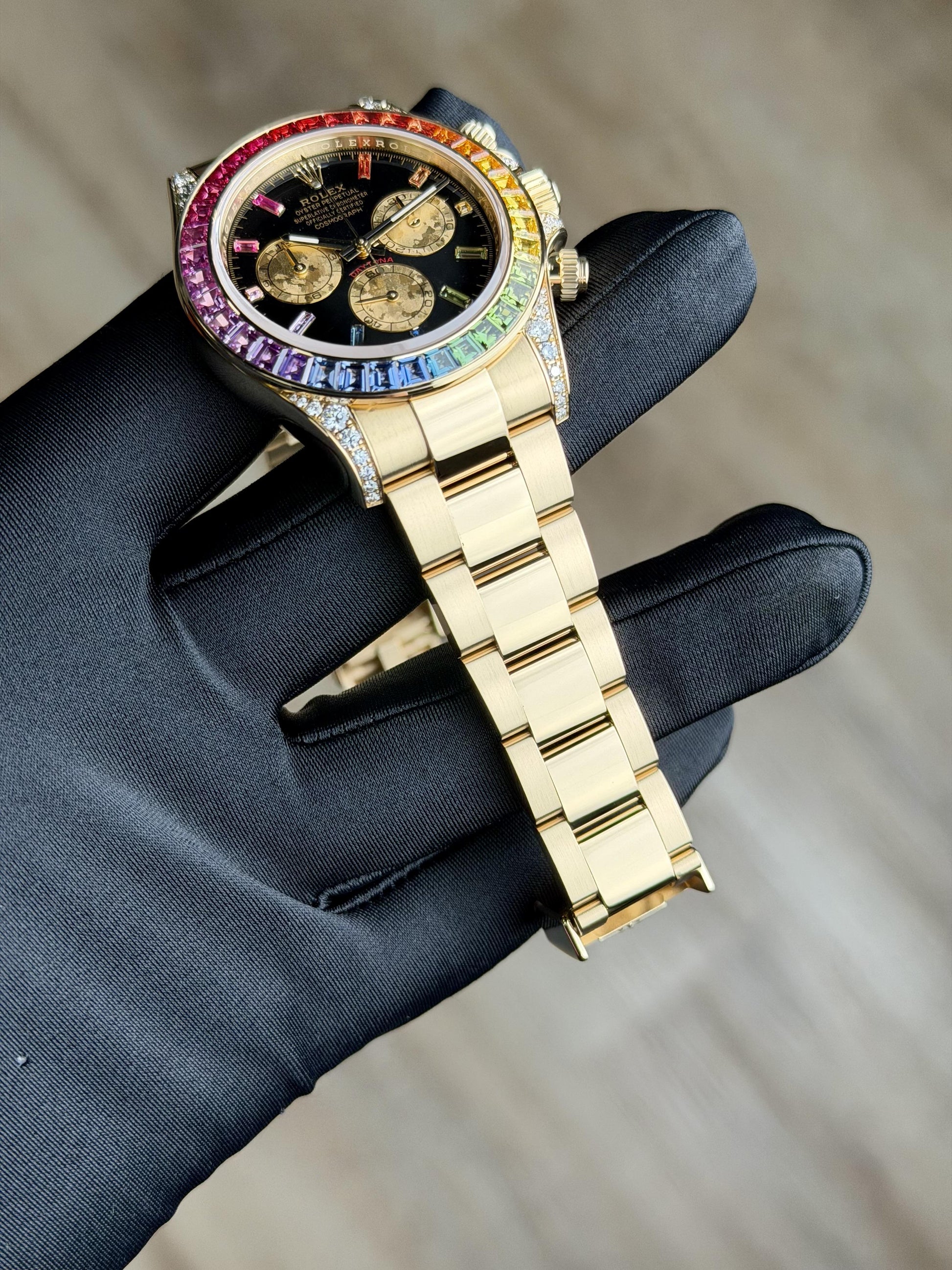 Rolex Daytona Black/Champagne Rainbow Oyster Unworn 126598RBOW