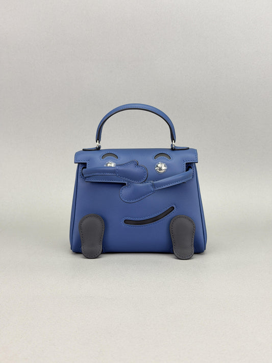 Hermes Mini Kelly 20 Kelly Doll Blue Tie Palladium Hardware K Stamp 2026