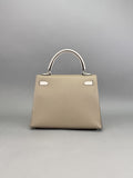 Hermes Kelly 25 Chevre HSS Gris Asphalt/Nata Brushed Palladium Preowned B 2024