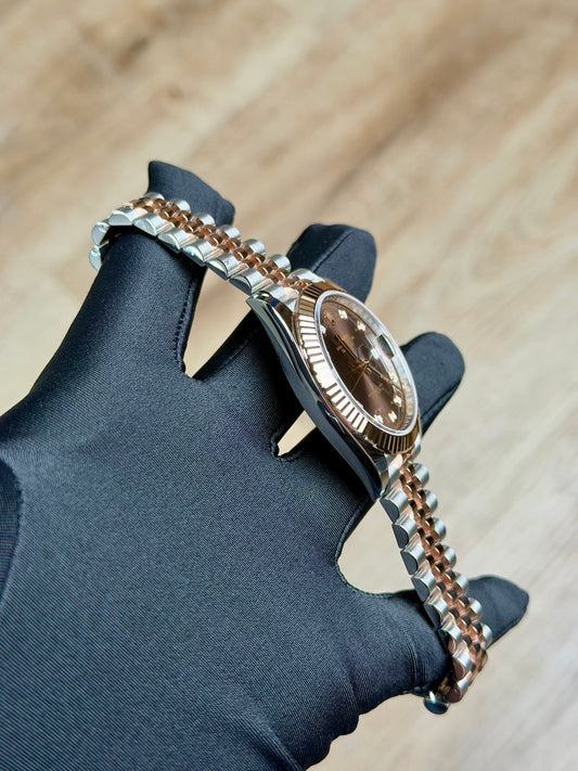 Rolex DATEJUST 41mm 126331 Chocolate Diamond Fluted Jubilee UNWORN