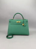 Hermes Kelly 32 Sellier Epsom Cactus Gold Hardware Preowned C Stamp