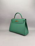 Hermes Kelly 32 Sellier Epsom Cactus Gold Hardware Preowned C Stamp