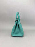 Hermes Birkin 25 R Novillo Vert Verone/ Rose Azalee Pallaium Preowned Y Stamp