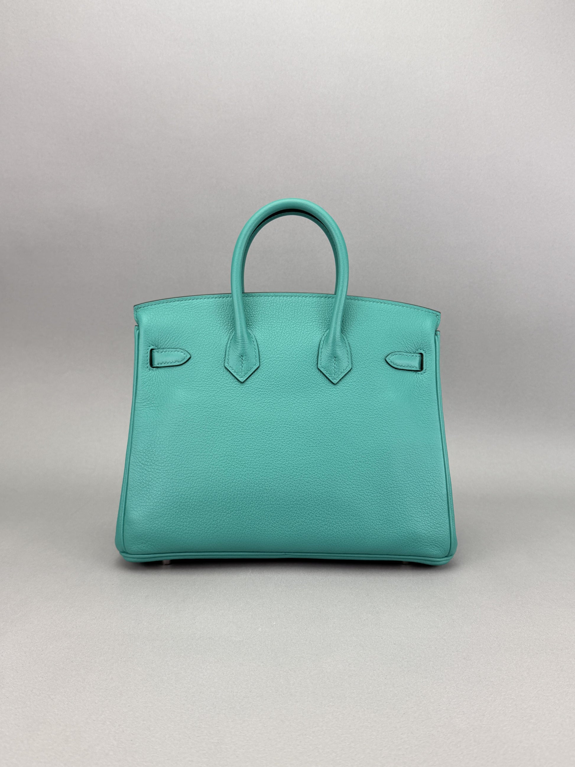 Hermes Birkin 25 R Novillo Vert Verone/ Rose Azalee Pallaium Preowned Y Stamp