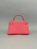 Hermes Mini Kelly II 20 Sellier Chevre Rose Lipstick Gold Hardware X Stamp