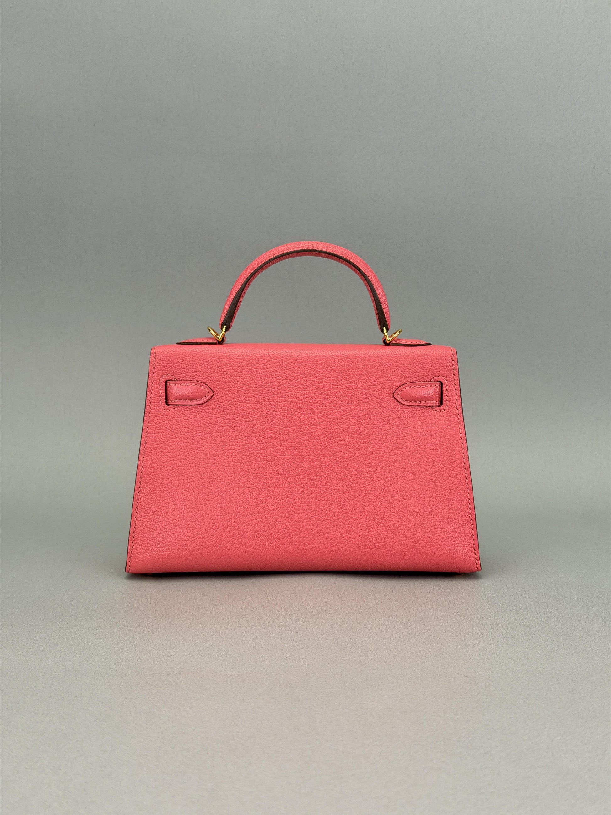 Hermes Mini Kelly II 20 Sellier Chevre Rose Lipstick Gold Hardware X Stamp