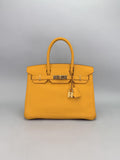 Hermes Birkin 30 Retourne Togo Jaune Ambre Gold Hardware Preowned D Stamp