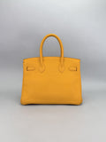 Hermes Birkin 30 Retourne Togo Jaune Ambre Gold Hardware Preowned D Stamp
