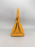 Hermes Birkin 30 Retourne Togo Jaune Ambre Gold Hardware Preowned D Stamp