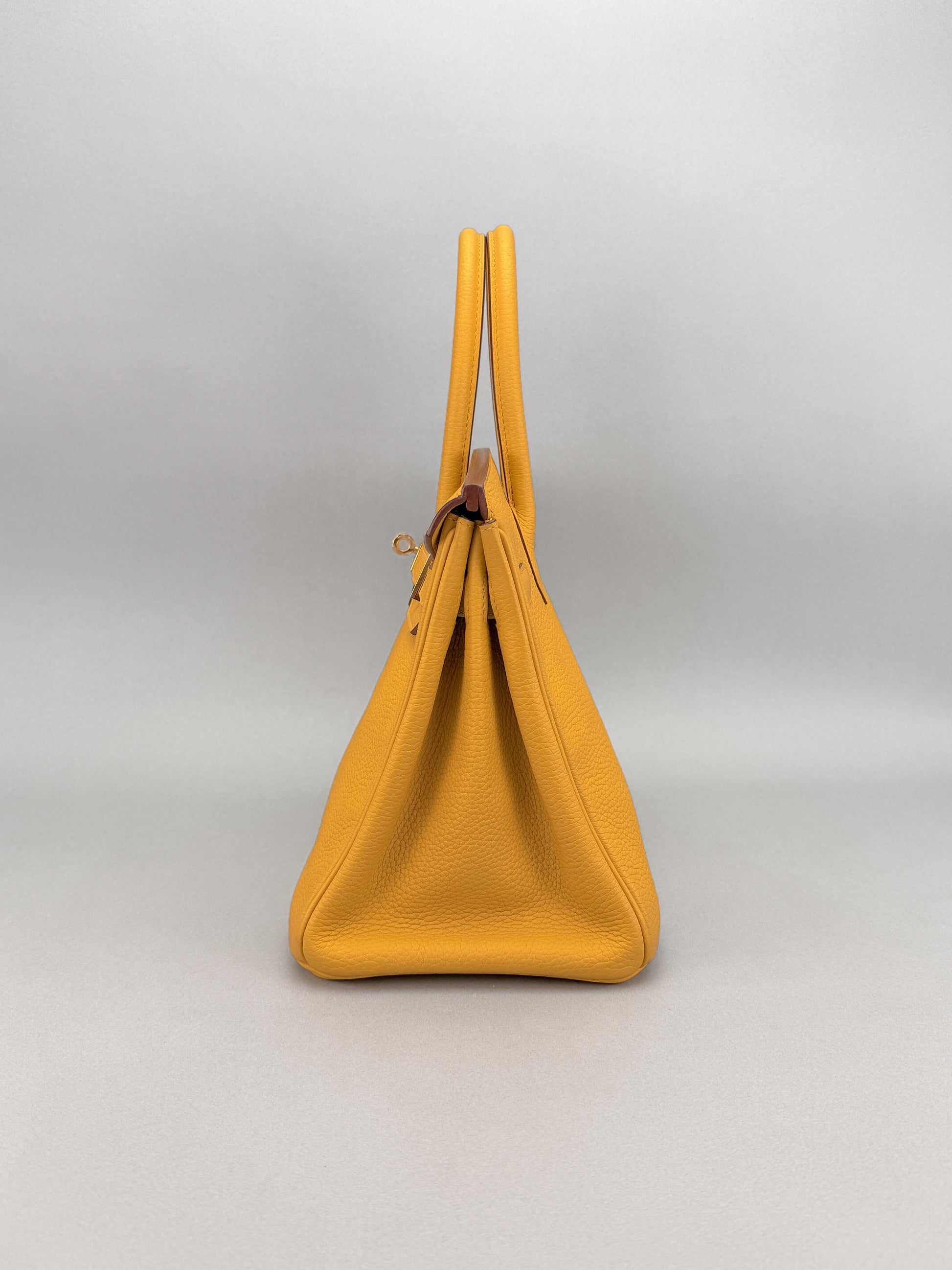 Hermes Birkin 30 Retourne Togo Jaune Ambre Gold Hardware Preowned D Stamp