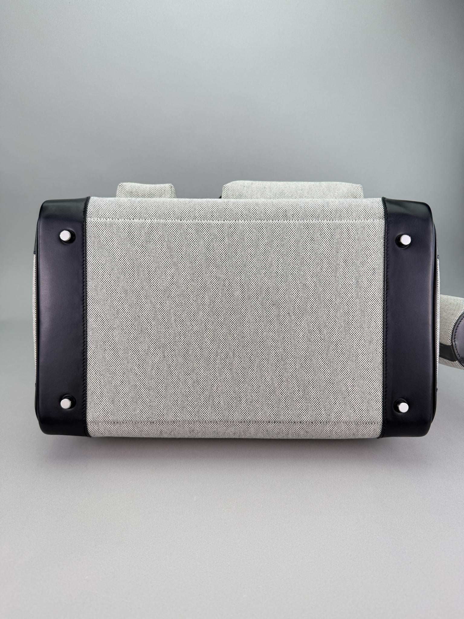 Hermes Hac 40 Cargo Toile Panda Black Palladium Hardware K Stamp 2025
