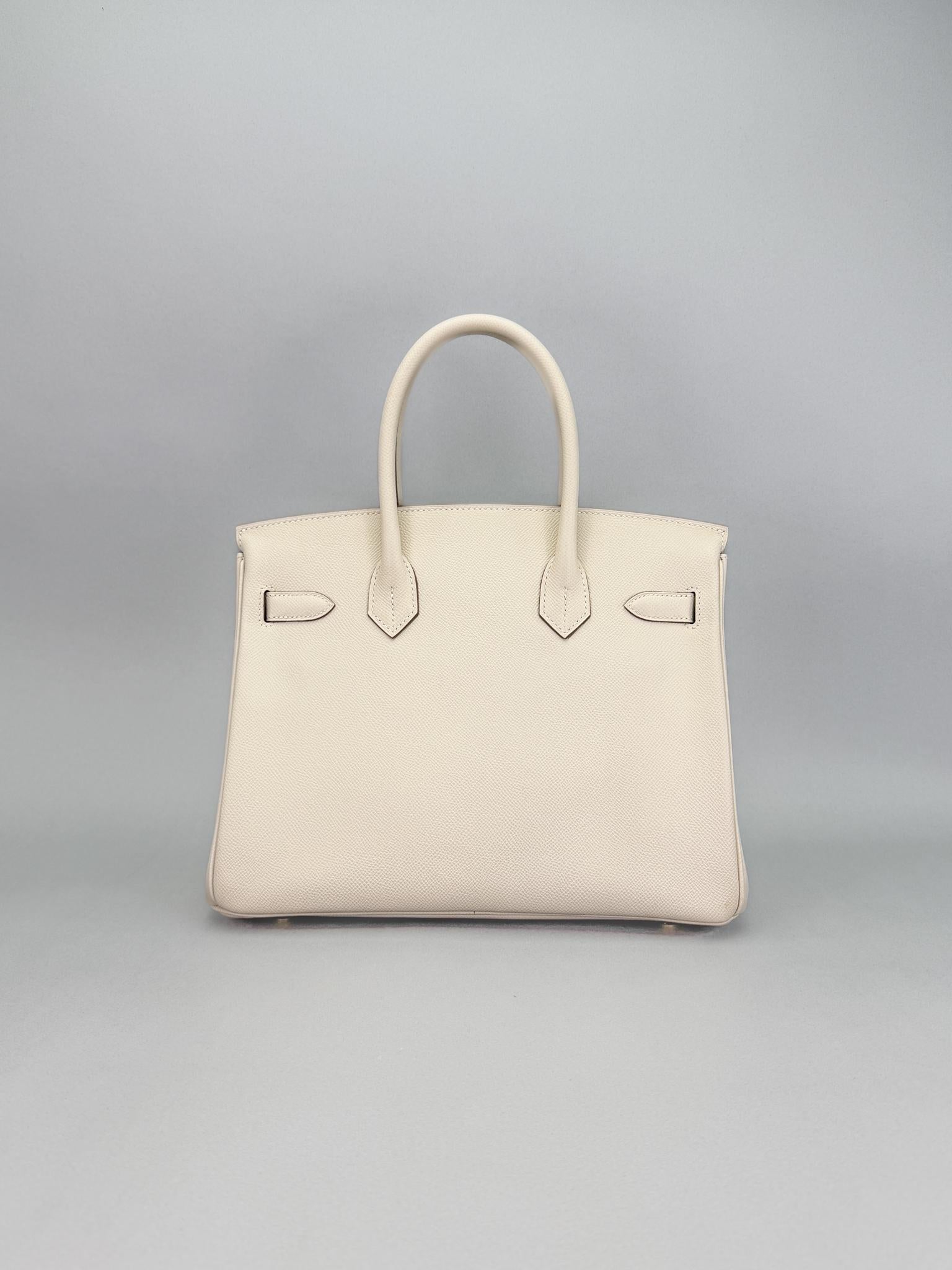 Hermes Birkin 30 Retourne Epsom Craie Gold Hardware Preowned Z Stamp 2021