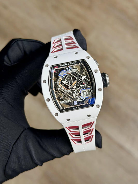 Richard Mille White Ceramic Titanium Skeleton Strap Preowned 2024 RM30-01