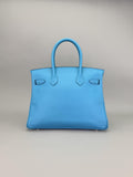 Hermes Birkin 30 Epsom Blue Du Nord Palladium Hardware Preowned D Stamp