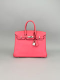 Hermes Birkin 25 Swift Rose Lipstick Palladium Hardware Preowned A Stamp