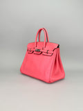 Hermes Birkin 25 Swift Rose Lipstick Palladium Hardware Preowned A Stamp