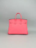 Hermes Birkin 25 Swift Rose Lipstick Palladium Hardware Preowned A Stamp