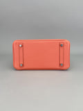Hermes Birkin 25 Epsom Crevette Palladium Hardware Preowned Square R