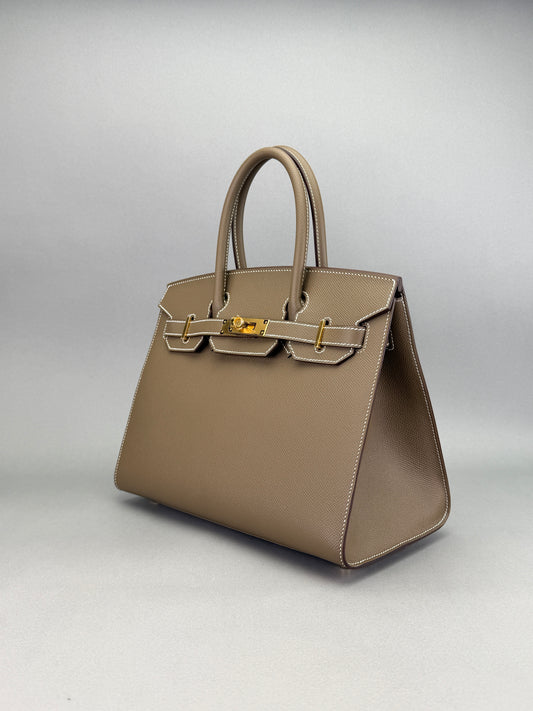 Hermes Birkin 30 Sellier Epsom Etoupe Gold Hardware W Stamp Unworn