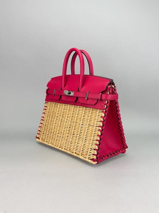 Hermes Birkin 25 Limited Picnic Framboise Palladium Hardware Z Stamp