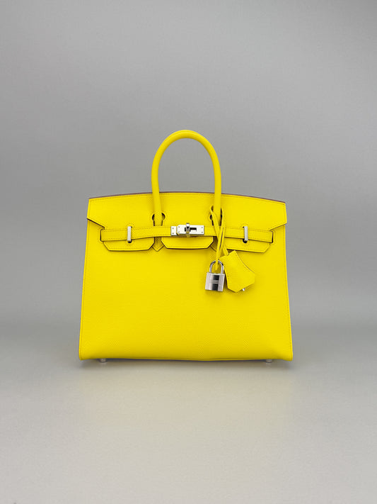 Hermès Birkin 25 Epsom Lime Palladium Hardware W Stamp