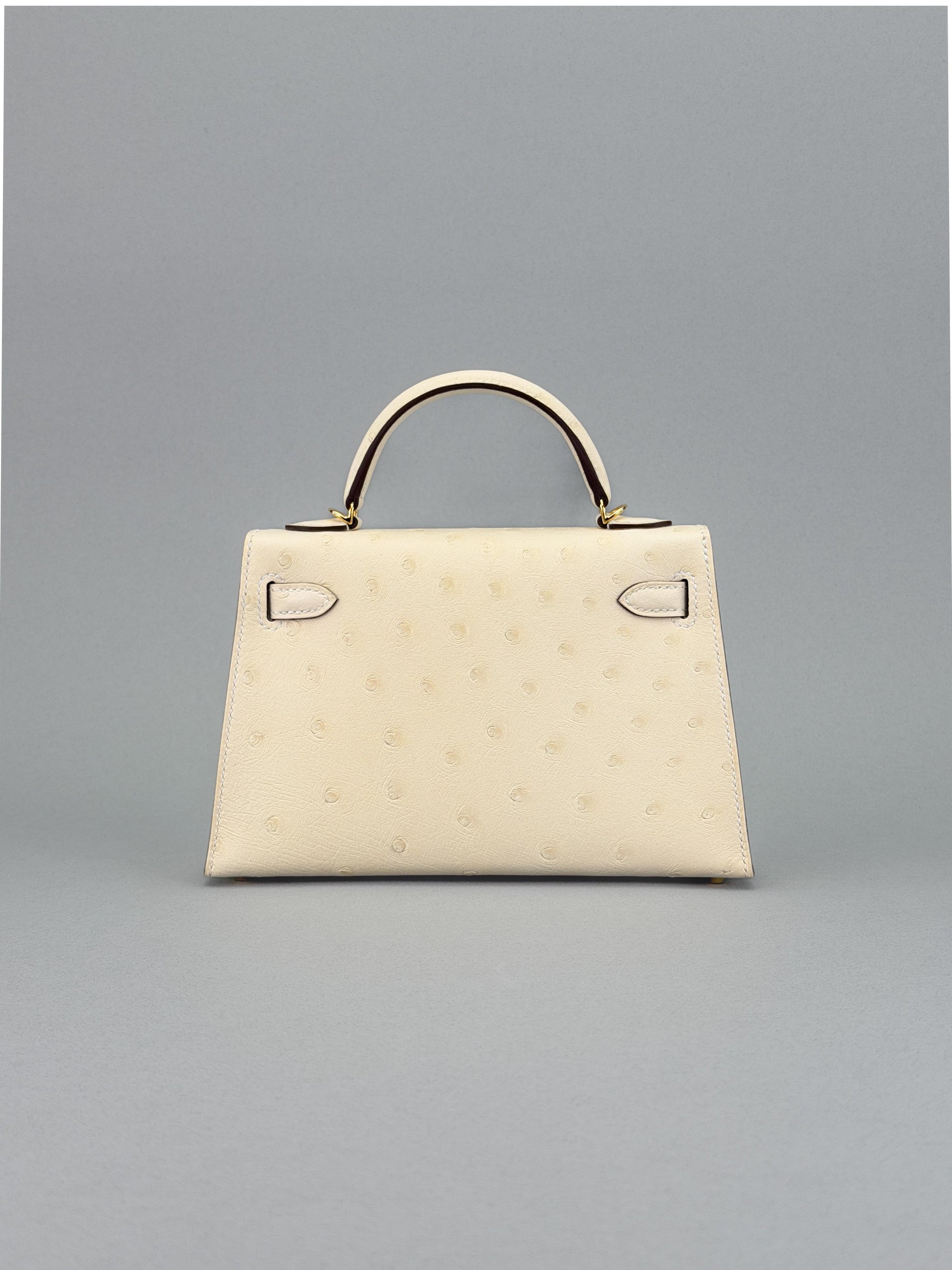 Hermes Mini Kelly II 20 Sellier Ostrich Nata Gold Hardware G Stamp 2026