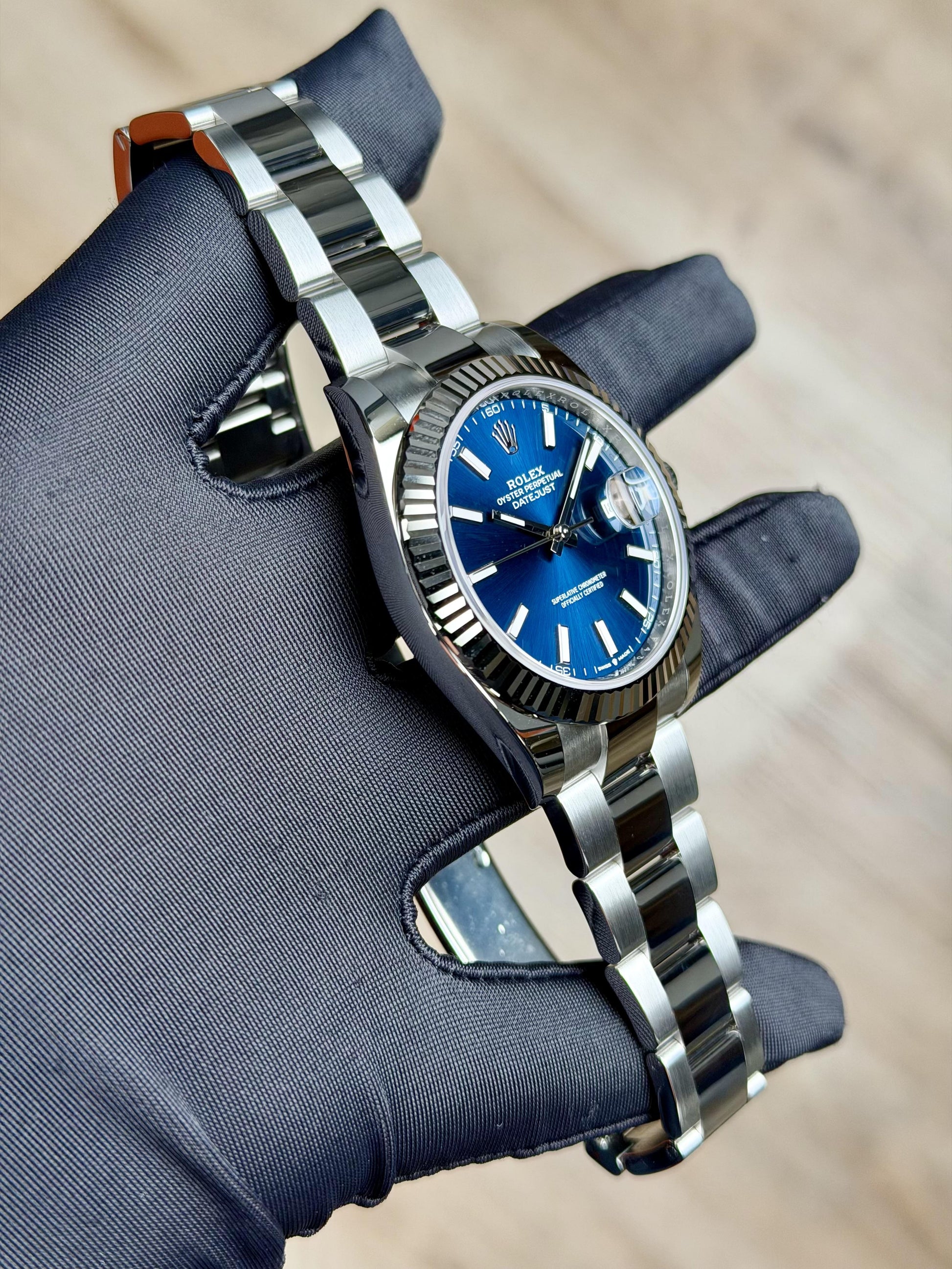 Rolex Datejust 41 Blue Index Fluted Oyster 2026 Unworn 126334