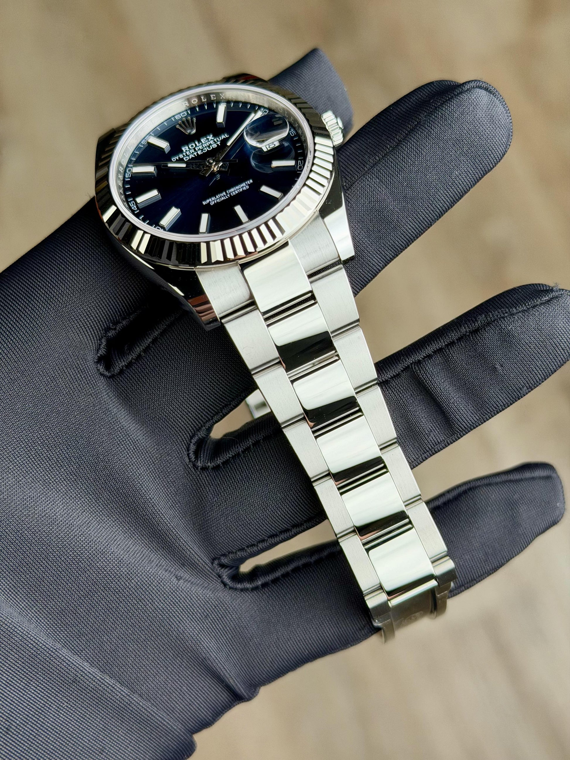 Rolex Datejust 41 Blue Index Fluted Oyster 2026 Unworn 126334