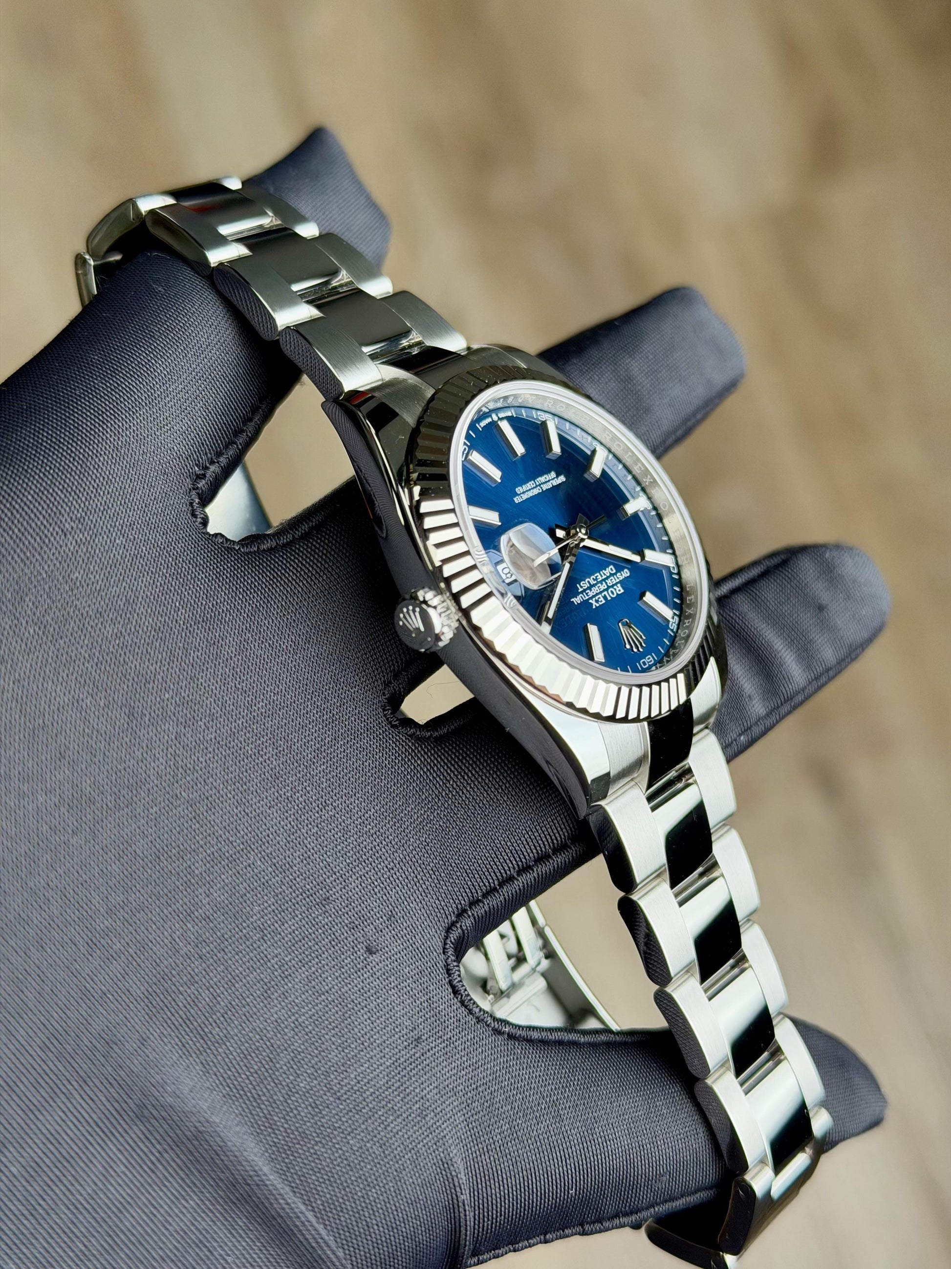 Rolex Datejust 41 Blue Index Fluted Oyster 2026 Unworn 126334
