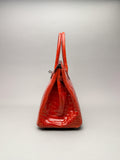 Hermes Birkin 30 Shiny Crocodile Geranium Palladium Hardware Preowned T Stamp