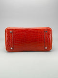 Hermes Birkin 30 Shiny Crocodile Geranium Palladium Hardware Preowned T Stamp