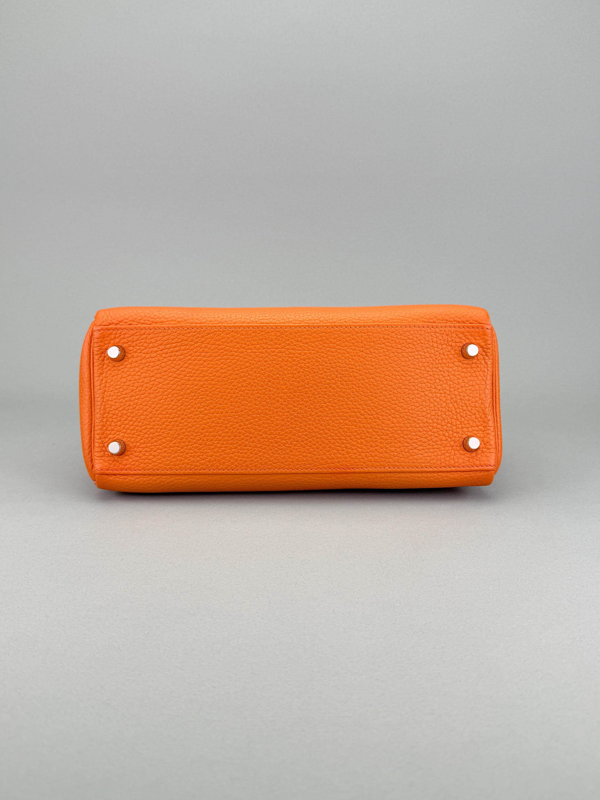 Hermes Kelly 28 Retourne Togo Orange Palladium Hardware Preowned T Stamp